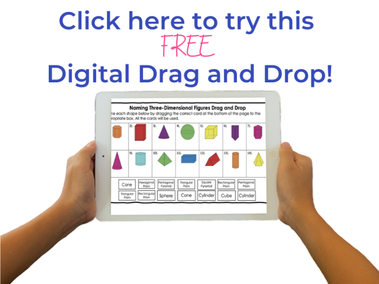 Digital Drag and Drop on Identifying Three Dimensional Figures.