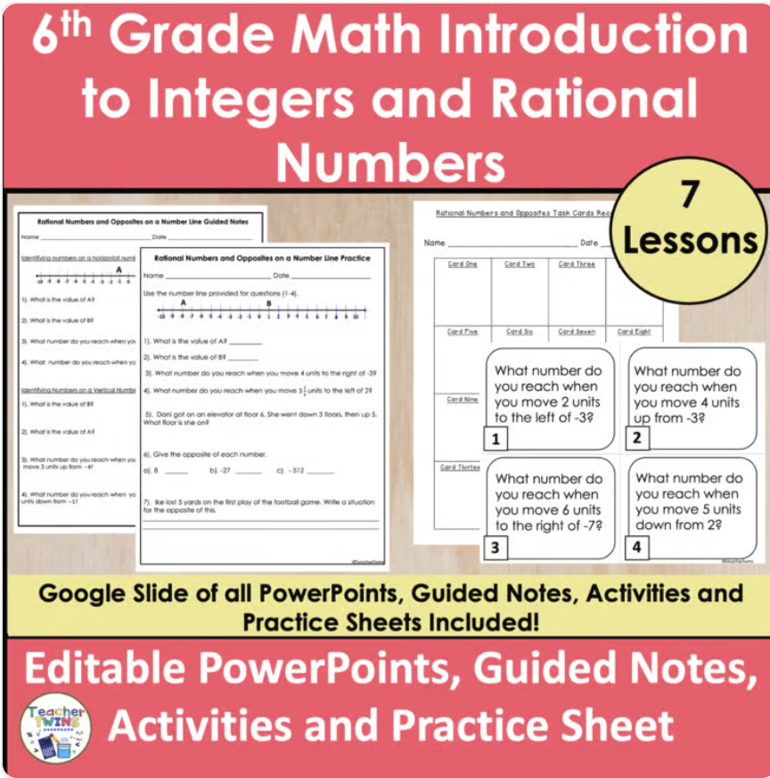 Intro to Integers and Rational Numbers Unit