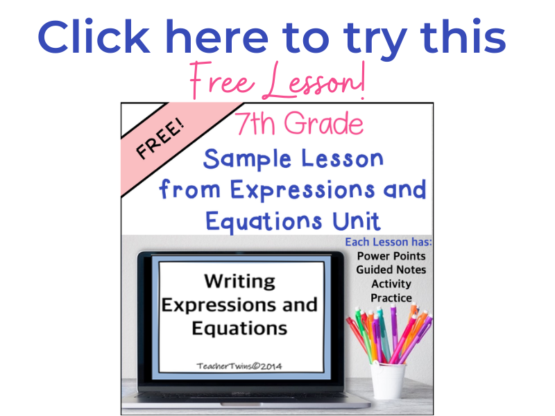 Free Writing Equations Lesson