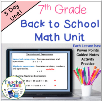 Middle School Math Back-to-School Activities