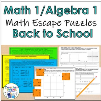 Middle School Math Back-to-School Activities