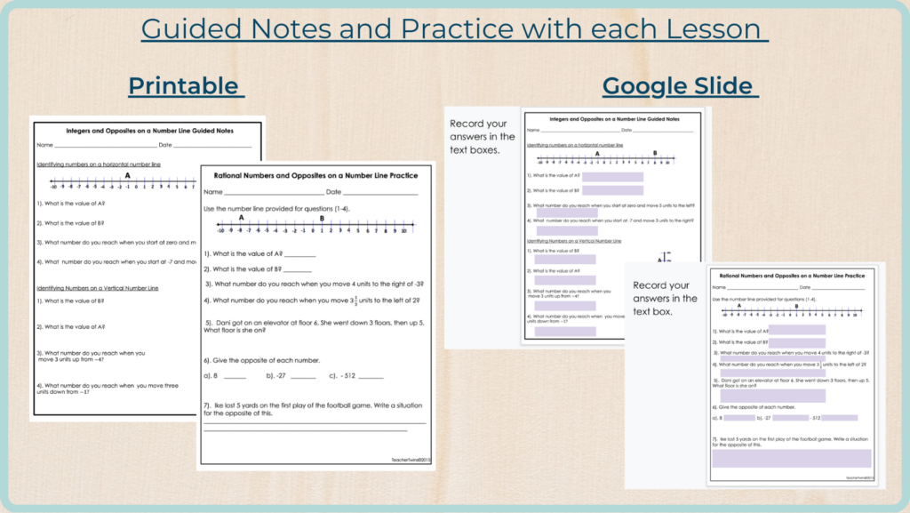 6th grade math lessons with practice sheet