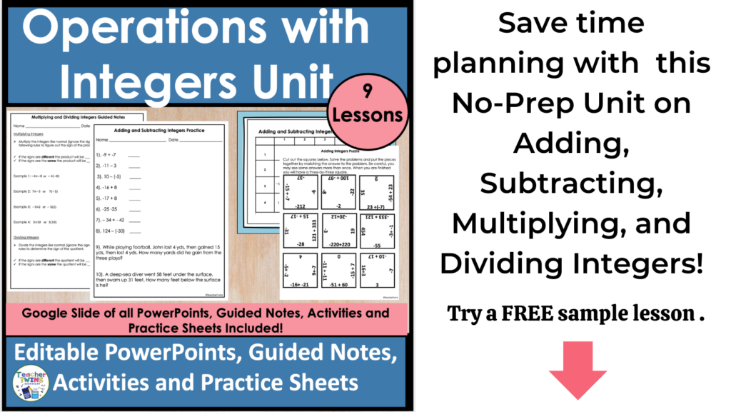 Teaching Integer Operations Unit