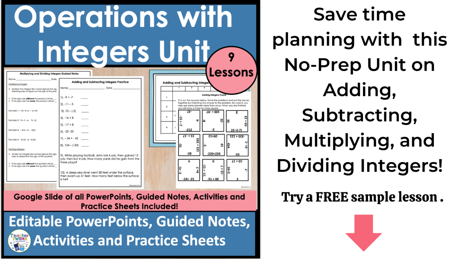 Teaching Integers to Middle School Students - Teacher Twins