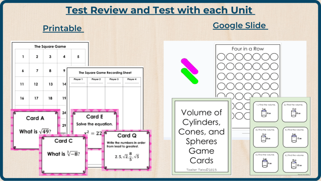 8th grade math curriculum. Ready to use math units for success