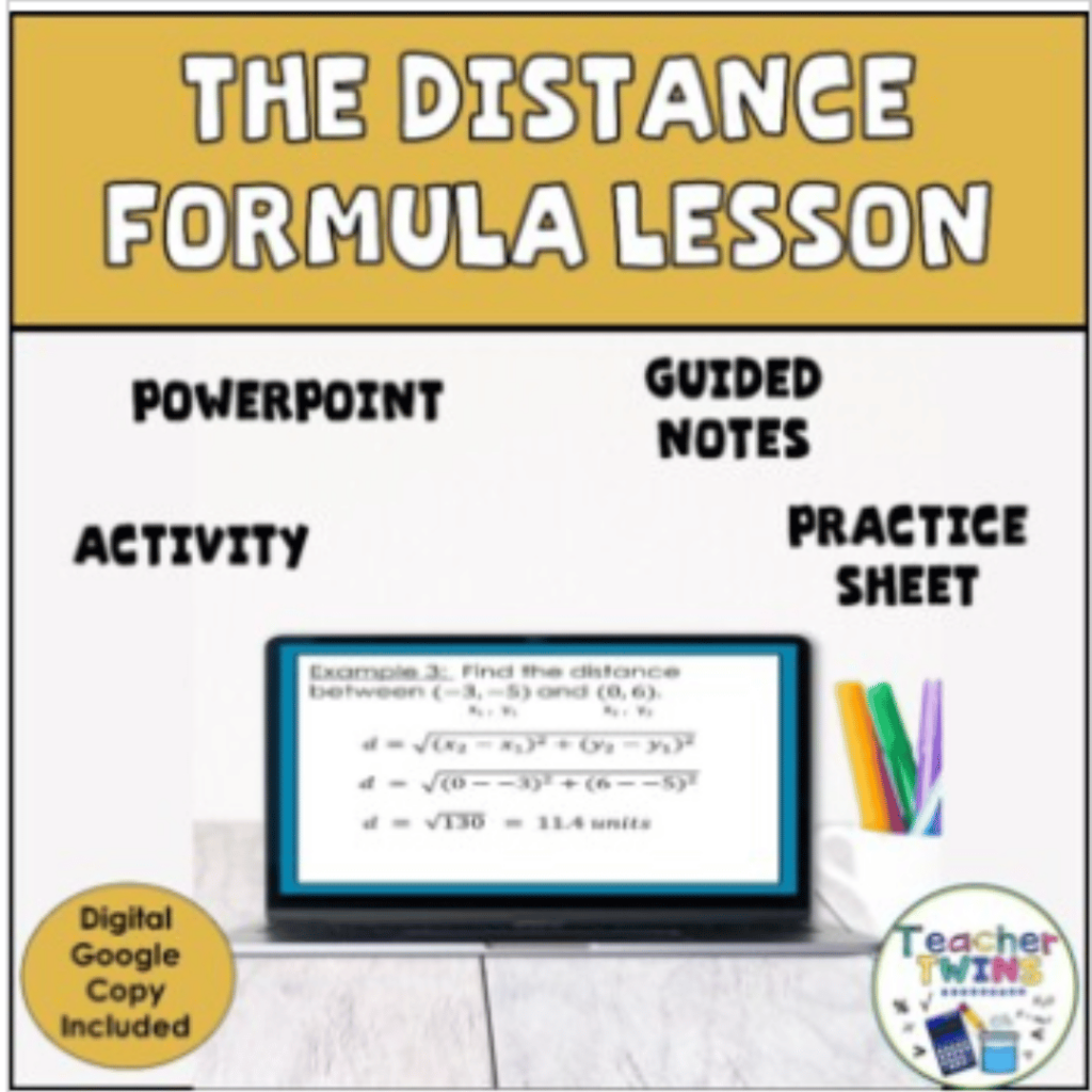 Teaching distance on the coordinate plane.