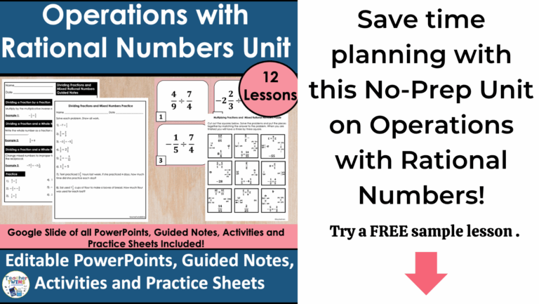 Teaching Rational Numbers No-Prep Unit