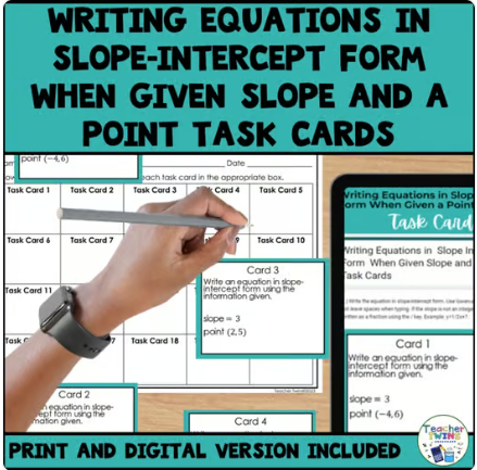 Task Cards to use for math games