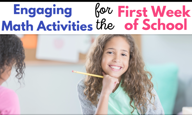 Engaging Math Activities for the First Week of School - Teacher Twins